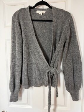 H&M Gray Tie-Waist Wrap Cardigan